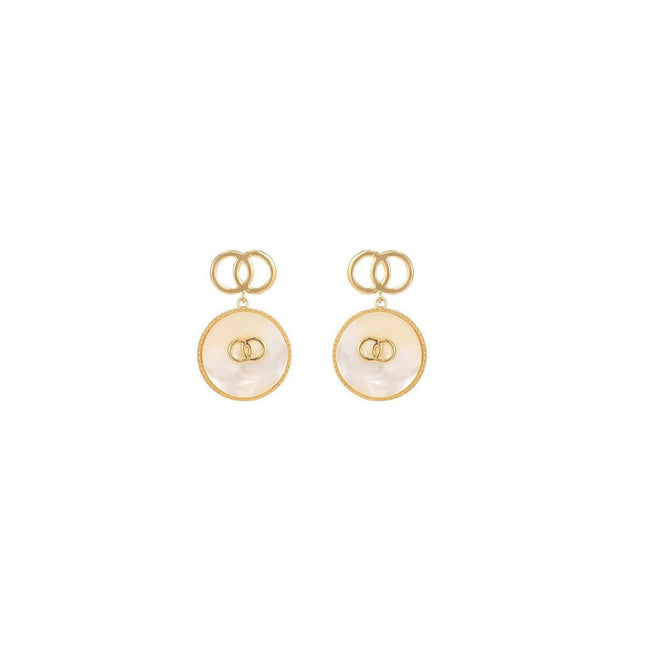 French Retro Vintage Pearl Earrings Hollow Circle High-end Needle Design
