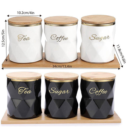 Ceramic Sealed Storage Jar Kitchen Spice Coffee Tea Container Airtight Canister