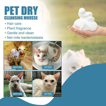 Pet Dry Cleaning Foam No Water Needed Deodorant Shampoo for Dogs and Cats