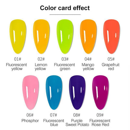 8ml Fluorescent Glow-In-Dark Gel Soak Off UV LED Nail Art Varnish DIY Luminous - Aimall