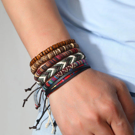 Handmade Bohemian Style Woven Bracelet Ethnic Womens Beaded Bracelet Adjustable