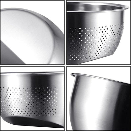 304 Stainless Steel Drain Basket for Rice Washing Vegetables Household Strainer
