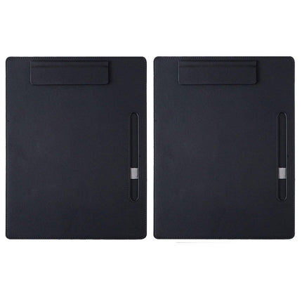 2pcs Leather Clipboard Conference File Holder Hotel Menu Pad Durable Board Clip