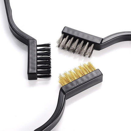 15PCS Stainless Steel Nylon Brass Scrub Brushes Metal Remover Mini Wire Brush Set - Aimall