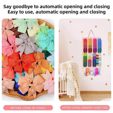 2PCS Pink Hair Accessories Holder Wall Rack for Hairbands Hairpins and Jewelry Storage