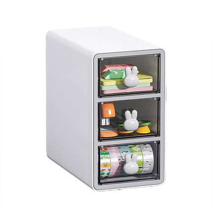 Transparent Rabbit Organizer Multi Compartment Desktop Storage Box Drawer Holder