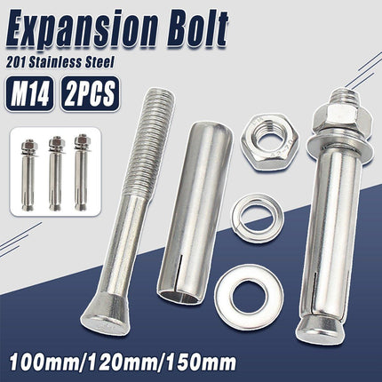 2pcs M14 Hexagon Expansion Bolts Lengthened Concrete Anchor Screws