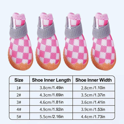 4pcs Breathable Mesh Dog Shoes Small Pets Puppy Paw Protection Summer Boots