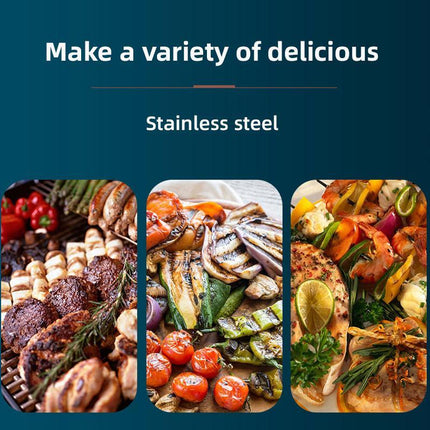 8 Inch Stainless Steel BBQ Grill Tray Perforated Pan Outdoor Barbecue Basket