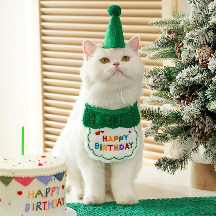 Pet Birthday Dog Cat Bib Scarf Hat Accessory Dogs Cats Celebration