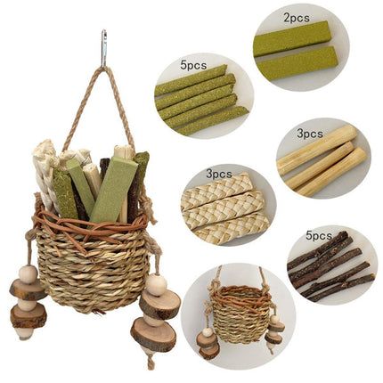 Pet Teething Stick Set Chew Toys for Hamster Dental Care Small Animal Supplies
