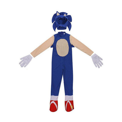 Kids Sonic The Hedgehog Jumpsuit Cosplay Costume Fancy Dress Christmas Wear Hat AU - Aimall