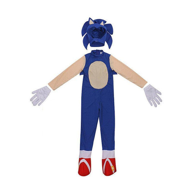 Kids Sonic The Hedgehog Jumpsuit Cosplay Costume Fancy Dress Christmas Wear Hat AU - Aimall