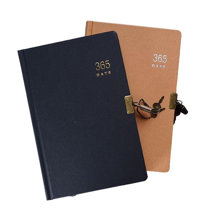 2pcs A5 Kraft Paper Blank Notebook 365 Days Planner Handbook for Writing Notes
