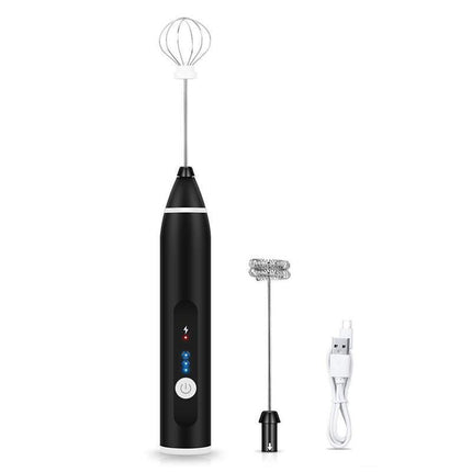 USB Rechargeable Electric Egg Beater Milk Coffee Frother Drink Foamer Mixer Tool - Aimall