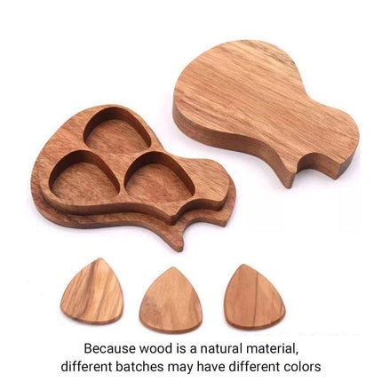 Wooden Guitar Pick Holder Plectrum Case Organizer Compact Plectrum Storage Box