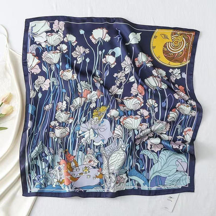 Square Silk Feel Satin Scarf Small Vintage Head Neck Hair Tie Band Women Elegant - Aimall