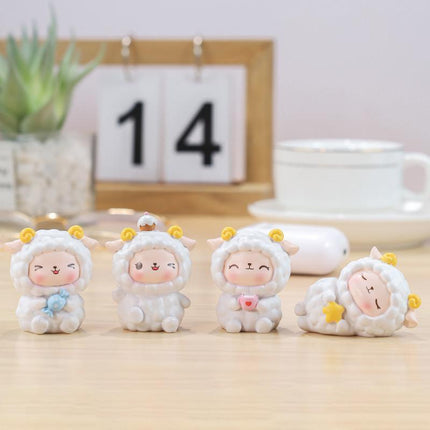 Creative Mini Cartoon Lamb Resin Figurines Duck Ornament Statue Miniatures - Aimall