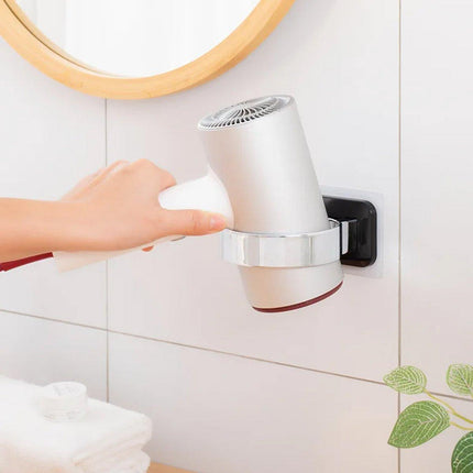 Hair Dryer Holder Rack Sturdy Wall Mount Toilet Bathroom Steel Stand Storage