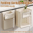 Wall Mounted Folding Wastebasket Space Saving for Kitchen Bathroom Household Use