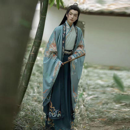 Man Traditional Costume Chinese Hanfu Festival Clothing Performance Outfit - Aimall