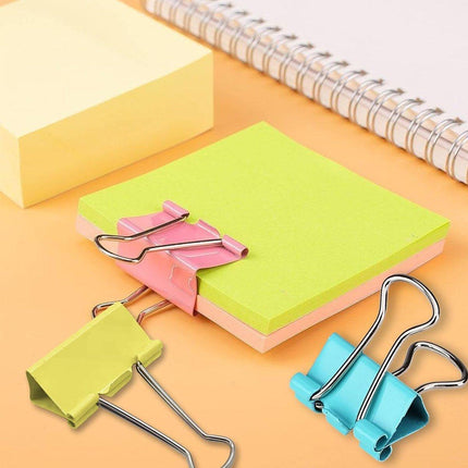 12pcs Colour Long Tail Clips for Office Student Document Metal Receipt Ticket