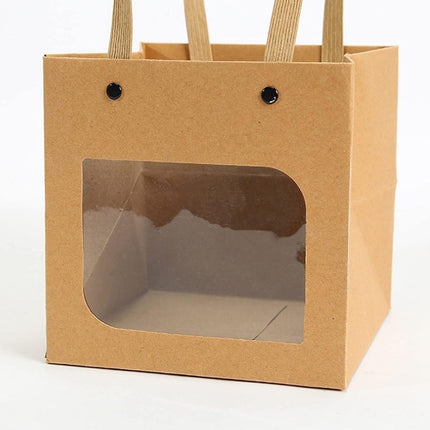Square Paper Bags Standard Kraft Material Sturdy Multipurpose Available 3 Sizes