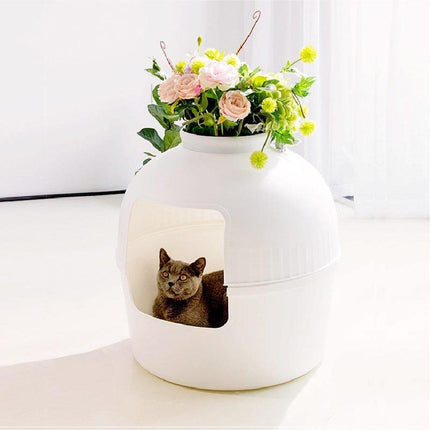 Plastic Pet Kennel Small Dog Cat Litter Box Teddy Villa Easy Clean Hair Guard