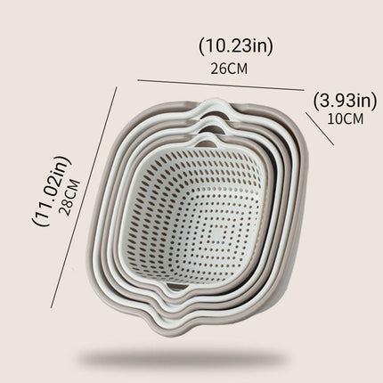 6pcs Multifunctional Drainage Basket for Fruits Vegetables Kitchen Household Use