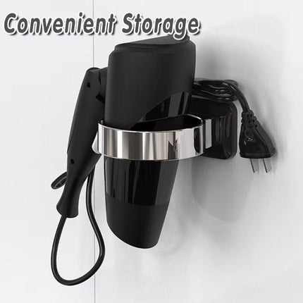 Hair Dryer Holder Rack Sturdy Wall Mount Toilet Bathroom Steel Stand Storage