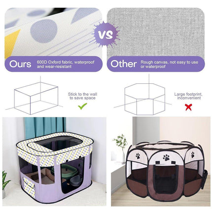 Foldable Cat Dog Kennel Pet Delivery Cage Portable Pet Fence Tent