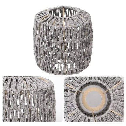 Style Faux Rattan Lampshade DIY Weaving Lamp Shade Home Decor