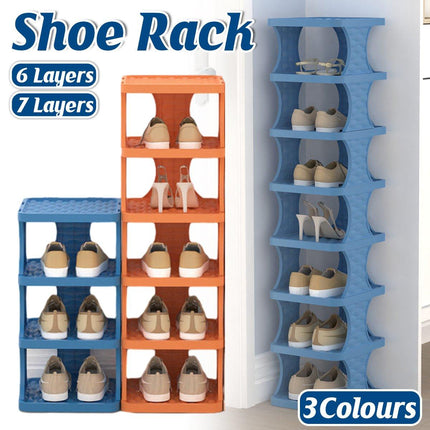 6/7 Tier Foldable Shoe Rack Simple Home Door Organizer Folding Shoe Stand
