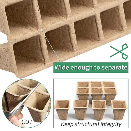 250x 10Grids Nursery Pots Biodegradable Paper Pulp Cup Garden Plant Nursery Tray - Aimall