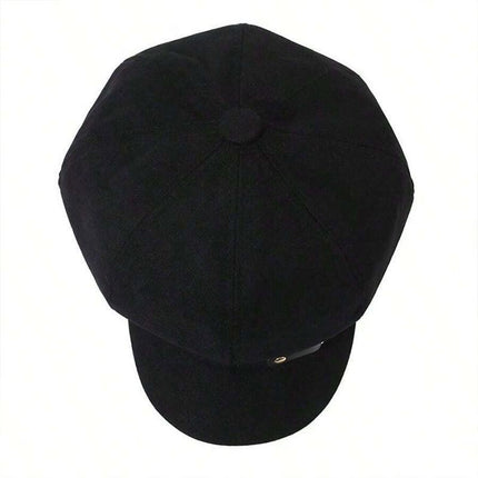 2pcs Vintage Beret Hat Autumn and Winter Versatile Fashionable Warm Headwear Set