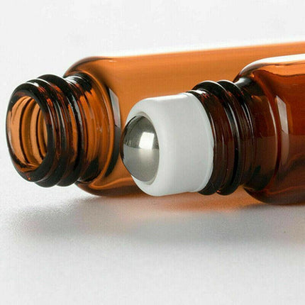 5ml Roller Rollerball Perfume Essential Oil Roll On Ball Amber Glass Bottle - Aimall