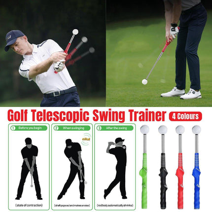Golf Swing Training Aid Telescopic Impact Sound Stick Exercise Tool for Practice