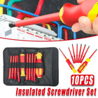 10PCS Insulated Screwdriver Set Multifunctional Electrician Tool Kit Bag Home