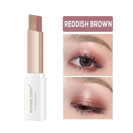 Glitter Double Colour Gradient Eyeshadow Stick Two Tone Eye Shadow Pen Cosmetics - Aimall