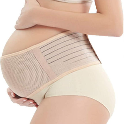 Pregnancy Belly Band Breathable Maternity Belt Back Pelvic Support Beige - Aimall