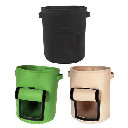3X 10 Gallon Potato Grow Planter Container Bag Pouch Root Plant Growing Pot Side - Aimall