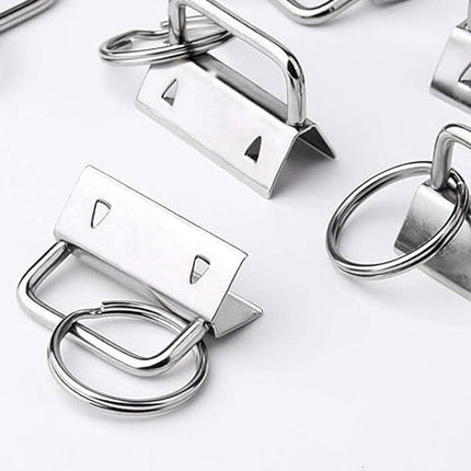 50X 27MM DIY Craft Key Fob Keychain Hardware With Plier Wristlets Tail Clip Gift