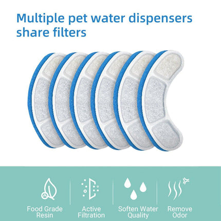 6PCS Cat Water Fountain Activated Carbon Replacement Filter for Pet Dog Drinking