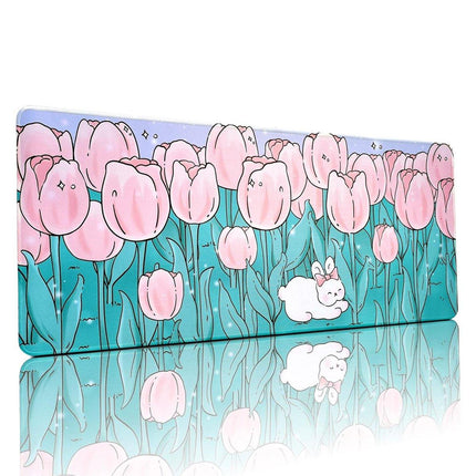Flower Mouse Pad Oversized Keyboard Desk Pad for Office and Study Work Area