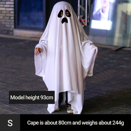 Halloween Party Costume Ghost Cape Full Length Spooky Dress Up Ball Cloak Outfit