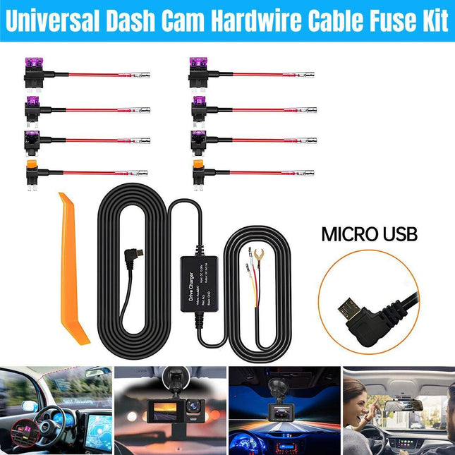 Retractable Dashcam Power Cord Video Streaming Media 24-Hour Car Parking Monitor
