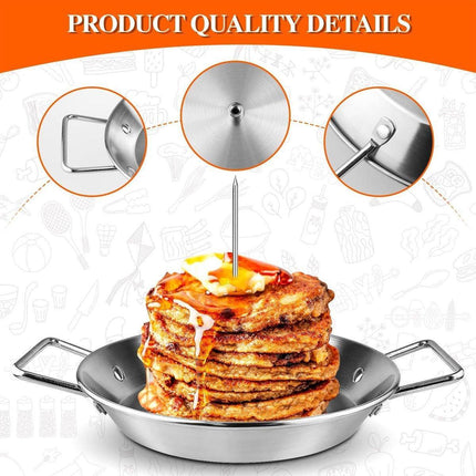 Stainless Steel BBQ Rotisserie Pan Kit Accessories with 3 Removable Iron Skewers
