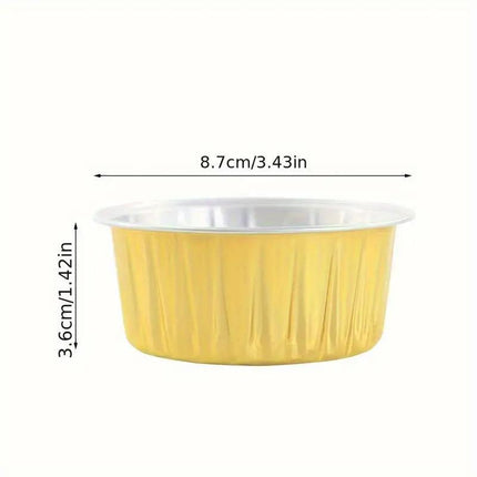 100Pcs Cake Tools Pudding Cake Aluminum Foil Baking Cups Cupcake Cup with Lids