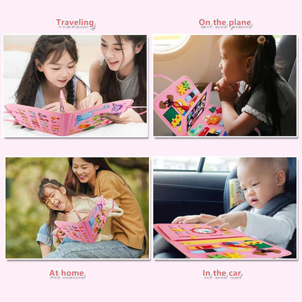 Cloth Busy Board Sensory Education Book Felt Bag Toy for Early Learning and Play