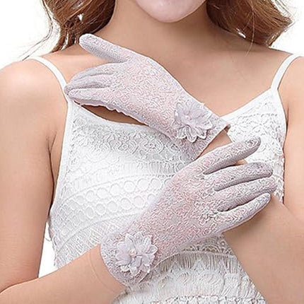 6 Colours Women UV Protection Lace Gloves Touchscreen Non-Slip Driving Gloves